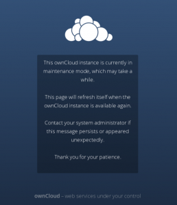 (Solved) OwnCloud Maintenance Mode