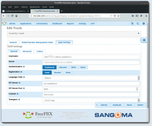 Configurazione Trunk Pjsip Asterisk su Linea Vodafone