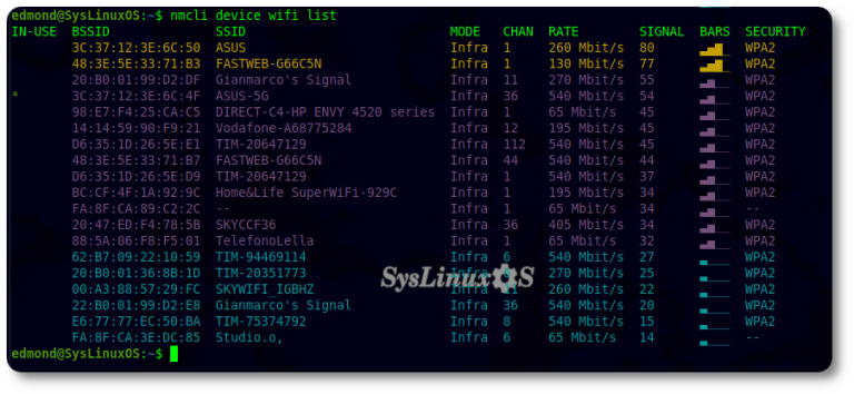 Connessione wifi da terminale con nmcli
