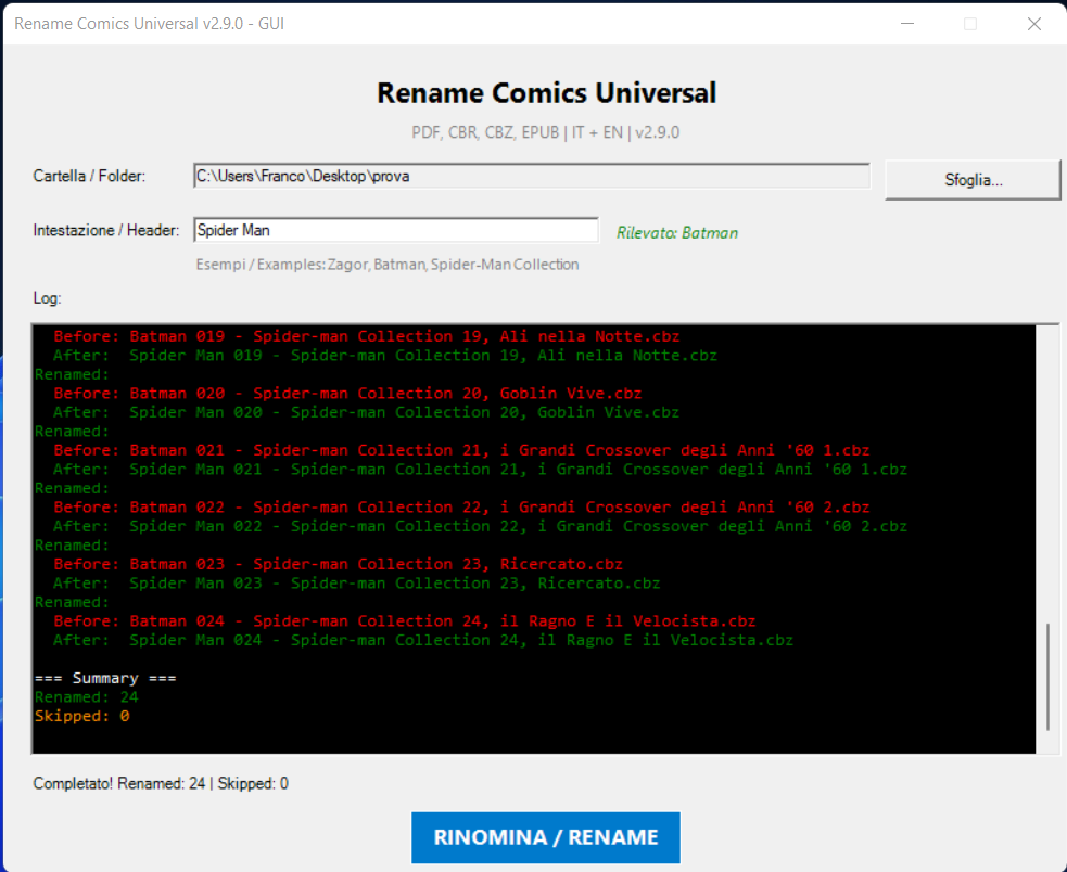 RCU – Rename Comics Universal