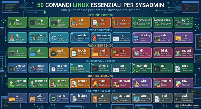 50 Comandi Linux per Sysadmin