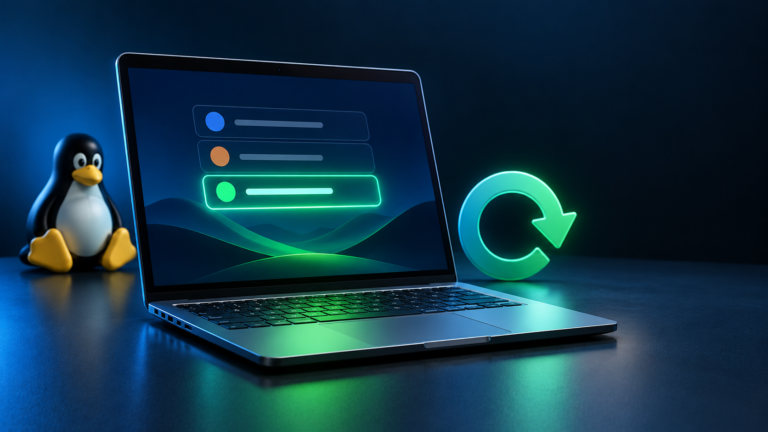 SysLinuxOS Boot: illustrazione di un portatile con tre voci di avvio e la terza selezionata